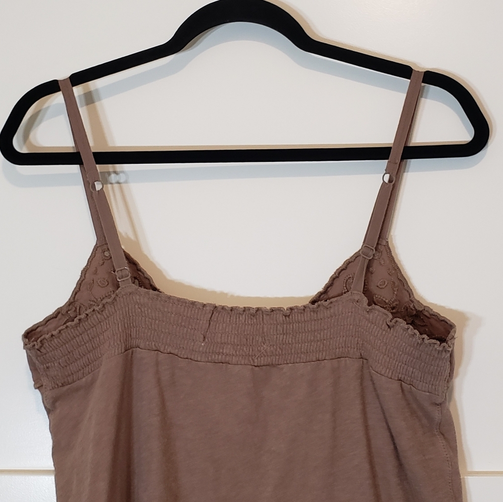 Abercrombie & Fitch Cropped Cami Eyelets Adjustable Straps V-Neck Sz Large Mauve - Picture 10 of 14